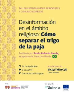 Taller gratuito abordará la desinformación en el ámbito religioso
